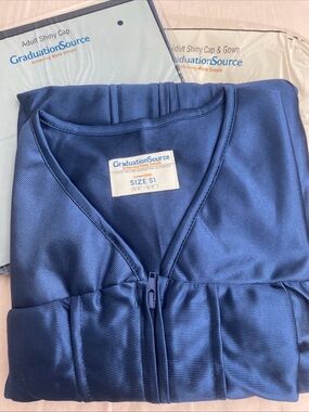 Shiny Blue Cap and Gown New